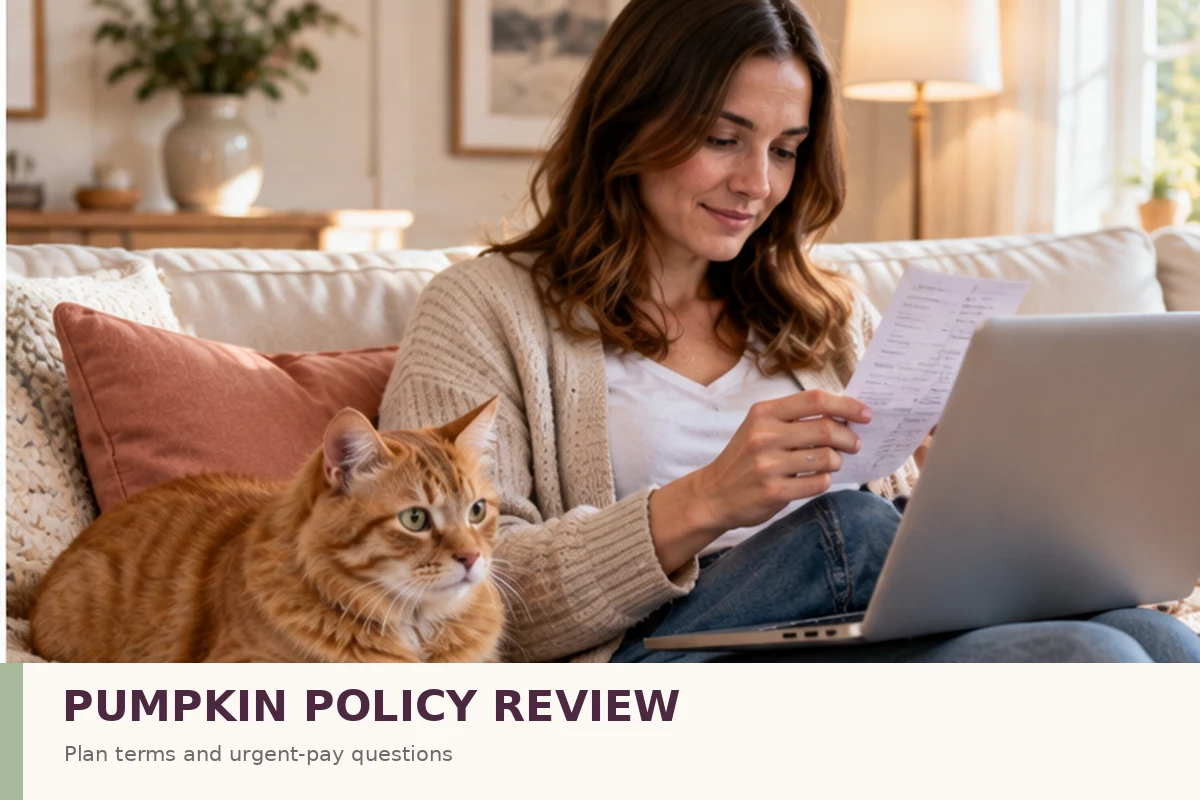 Cat rests beside a pet owner comparing veterinary invoices on a laptop